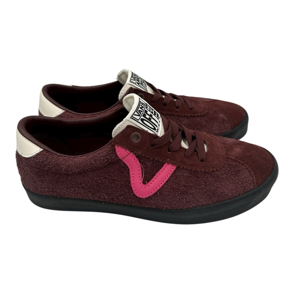 VANS Sport Low Sport Shoes Womens Size 7.5 Burgundy Red Pink Suede Sneakers NWOB